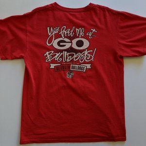 Southern Belle Red GA Bulldogs Football SS T-shirt Top Women's Size Medium